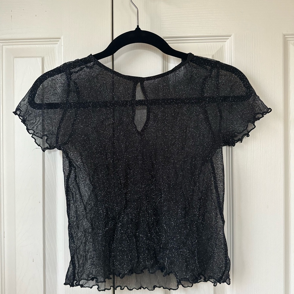 Sheer Black Glitter Top